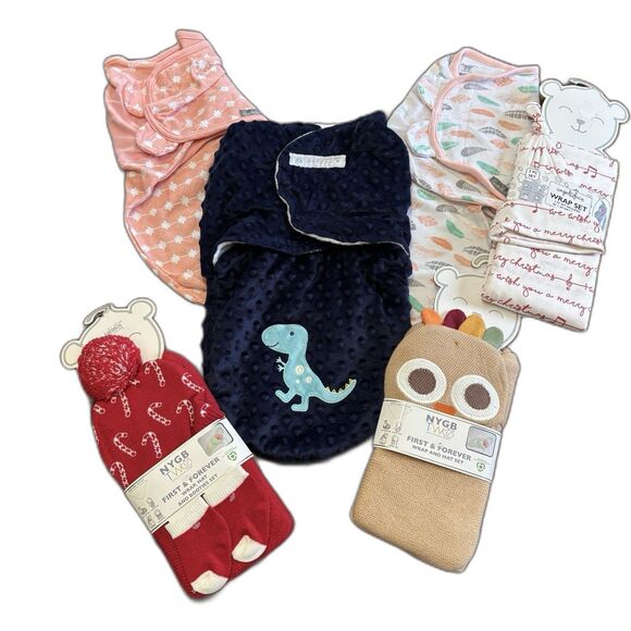 Lot Baby Girl Swaddle Blankets Wraps Minky Swaddleme S/M Sleep Sack Pack - Picture 1 of 6